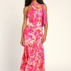 Lulu's Always Eye-Catching Hot Pink Tiered Dress
